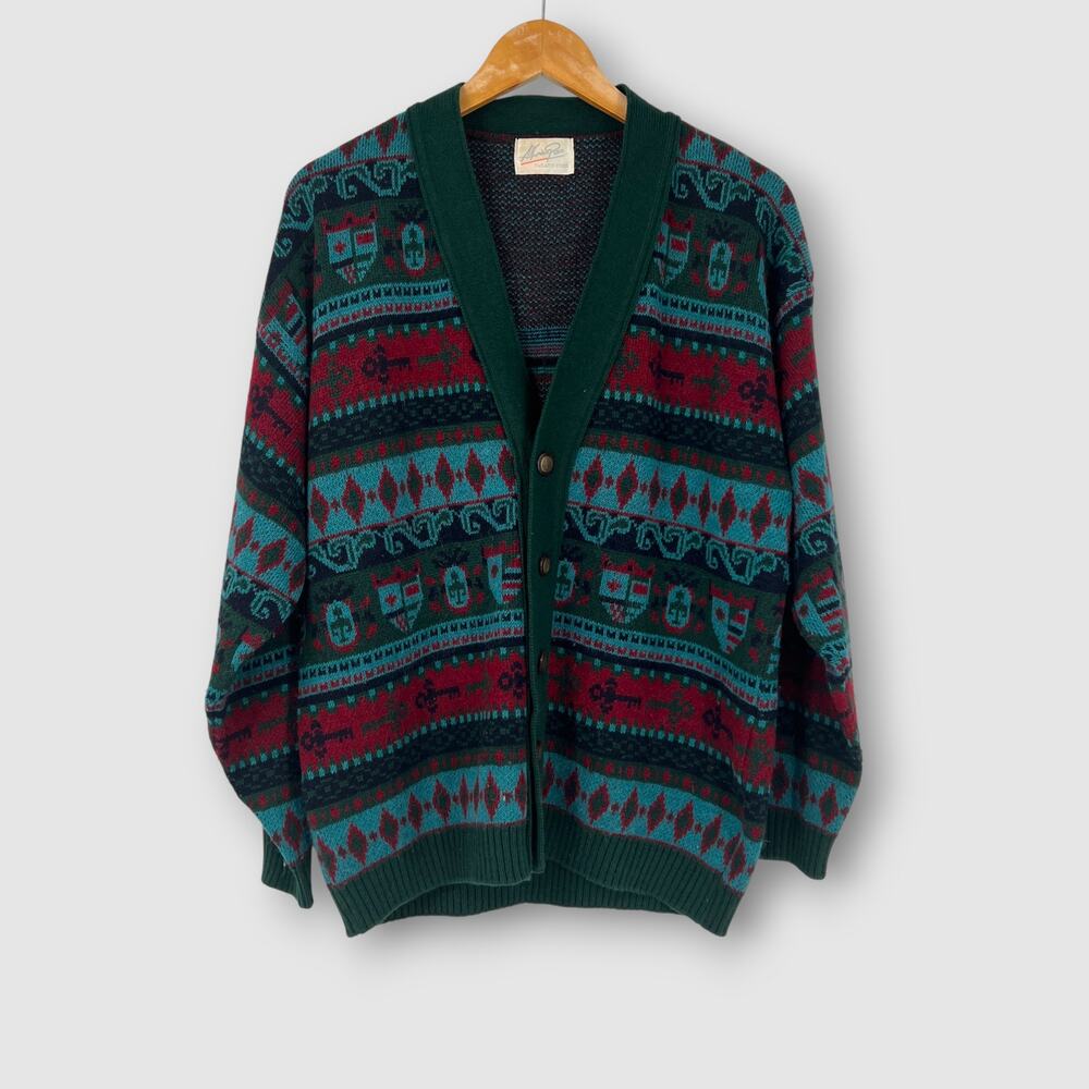 Vintage Alfonso Poso Sweater Studio Knit Grandpa Cardigan